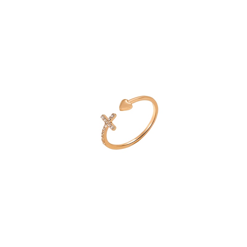 Cross-Shaped Heart Adjustable Open Finger Jewelry, Elegant Gift